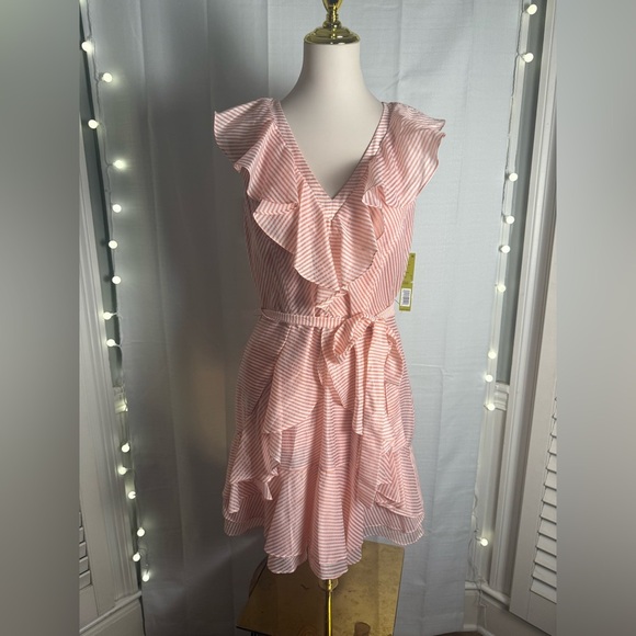 Gianni Bini Peach Striped Dress - Picture 9 of 9